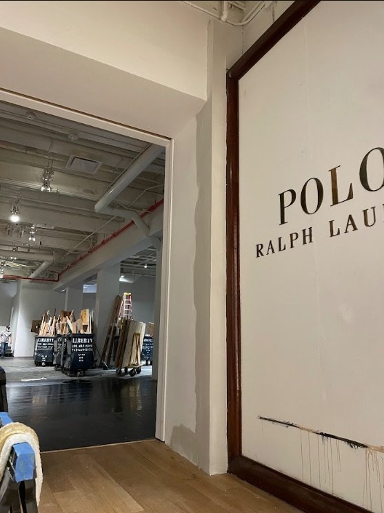 Commercial retail space during a painting project